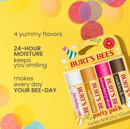 Burt's Bees Party Pack Lip Balm Set of 4
