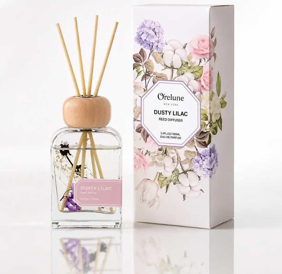 Orelune New York Home Reed Diffuser 3.4 Fl OZ- Dusty Lilac