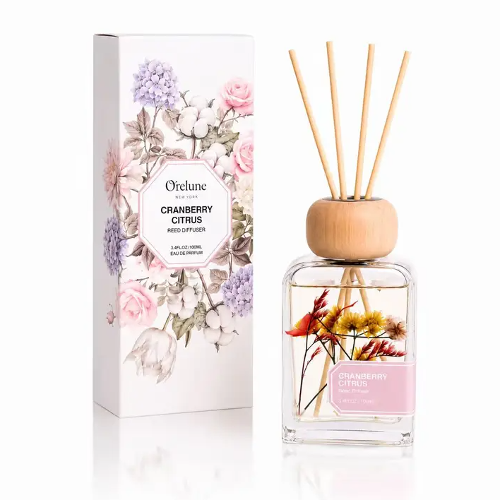 Orelune New York Reed Diffuser 3.4 Fl OZ- Cranberry Citrus