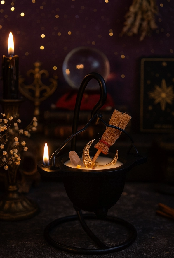 Lunastry Mini Witch's Cauldron Candle