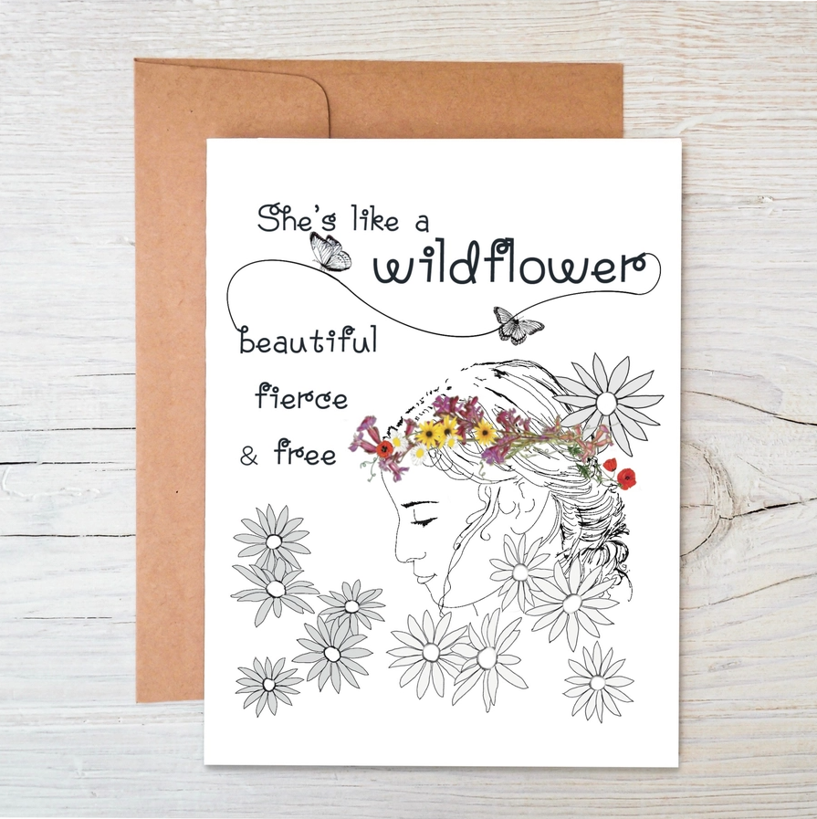 Raven's Edge Studio Plantable Card - She's Like a Wildflower