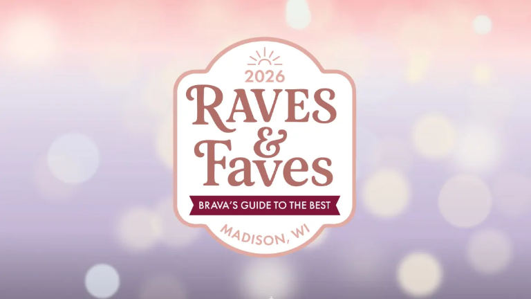 Promotional graphic for 2026 RAVES & Faves voting event with a colorful blurred background.