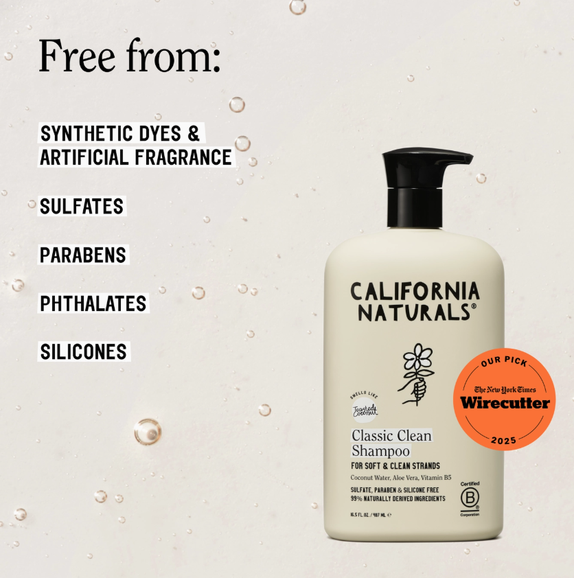 California Naturals Classic Clean Shampoo 3.4 FL.OZ. / 100 ML- Coconut