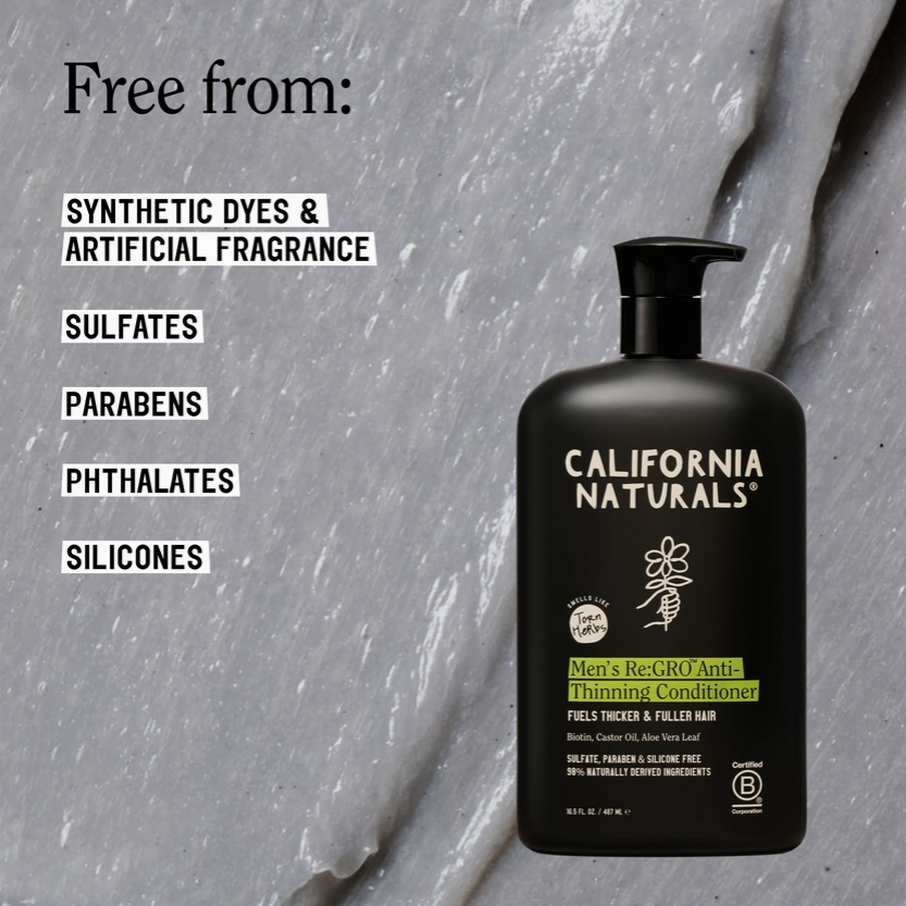 California Naturals Men's Re Gro Anti-Thinning Conditioner 16.5 FL.OZ. / 487 ML- Torn Herbs