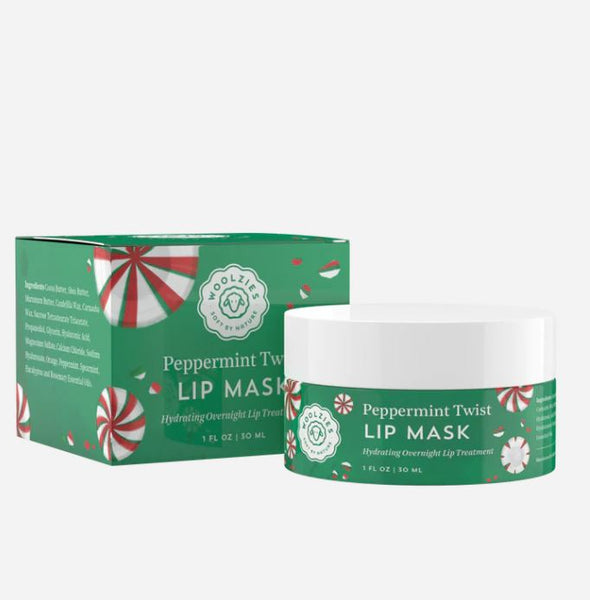 Woolzies Natural Hydrating Overnight Lip Mask 1oz 30ml - Peppermint Twist