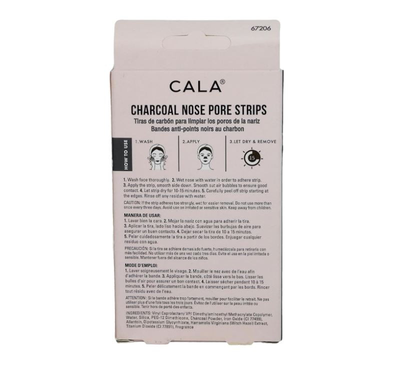 Cala Deep Cleansing Nose Pore Strips with Charcoal & Witch Hazel - Pack of 6