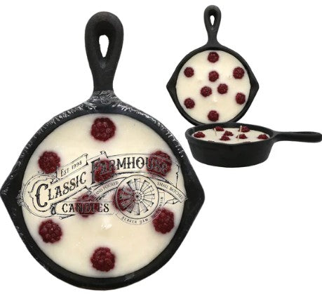 Classic Farmhouse Candles Cast Iron Pan Candle 8oz - Raspberry
