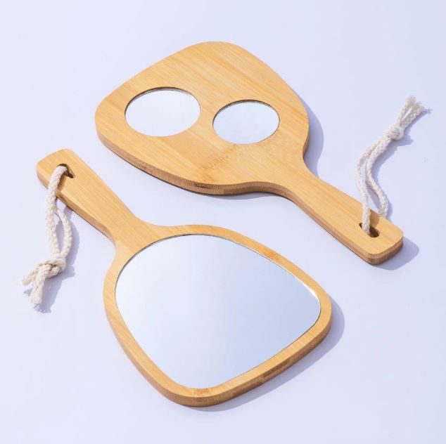 Danielle Bamboo Dual Sided Vanity Mirror With Magnification