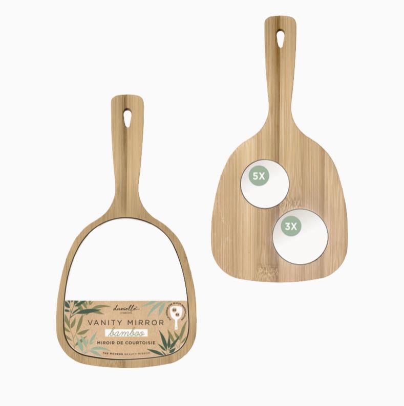 Danielle Bamboo Dual Sided Vanity Mirror With Magnification
