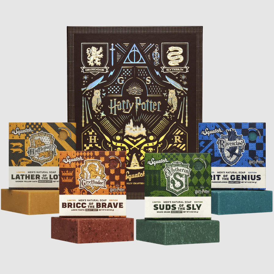 Dr. Squatch Harry Potter Men's Natural Bar Soap Gift Set of 4