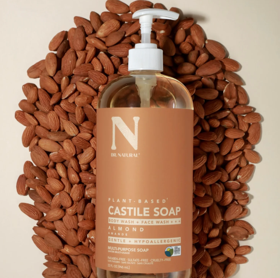 Dr. Natural Plant-Based Castile Soap Body + Face Wash 32oz