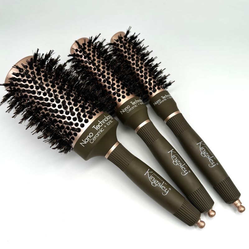 Kingsley Multi Bristle Round Hair Brush Nano Technology Ceramic+Ionic