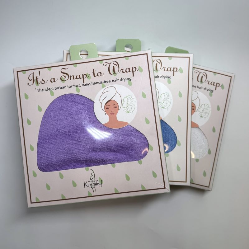 Kingsley It's a Snap to Wrap Hair Drying Turban Microfiber Towel