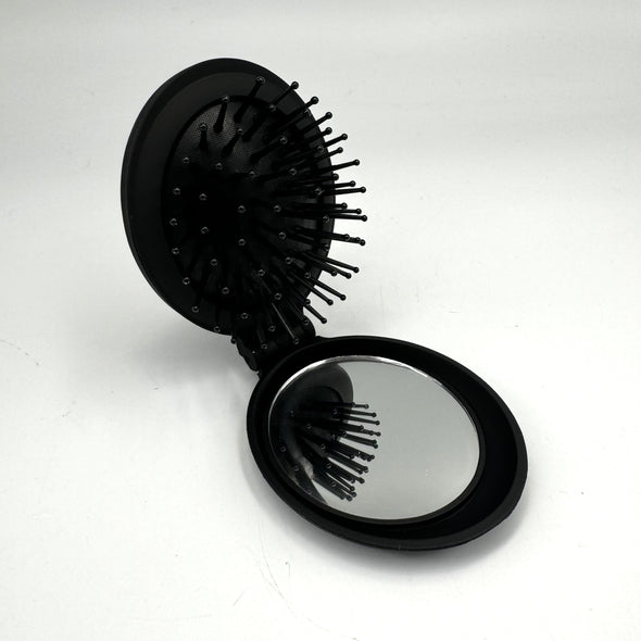 Kingsley Pop-Up Folding Travel Hairbrush & Mirror