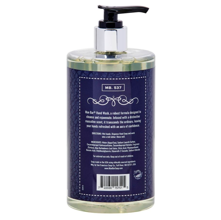 San Francisco Soap Company MAN BAR Hand Wash 16.5oz 488ml - Silver Sage & Bergamot