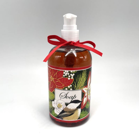 Mary Lake-Thompson Holiday Liquid Soap 12oz - Chickadee Amaryllis (Mint)