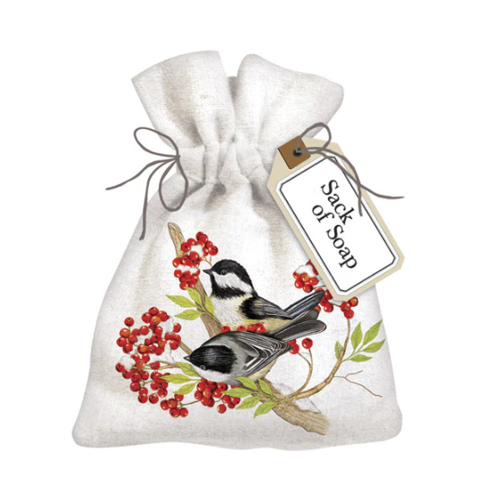 Mary Lake-Thompson Holiday Triple-Milled Soap in Sack 6oz 170g - Winterberry Bird