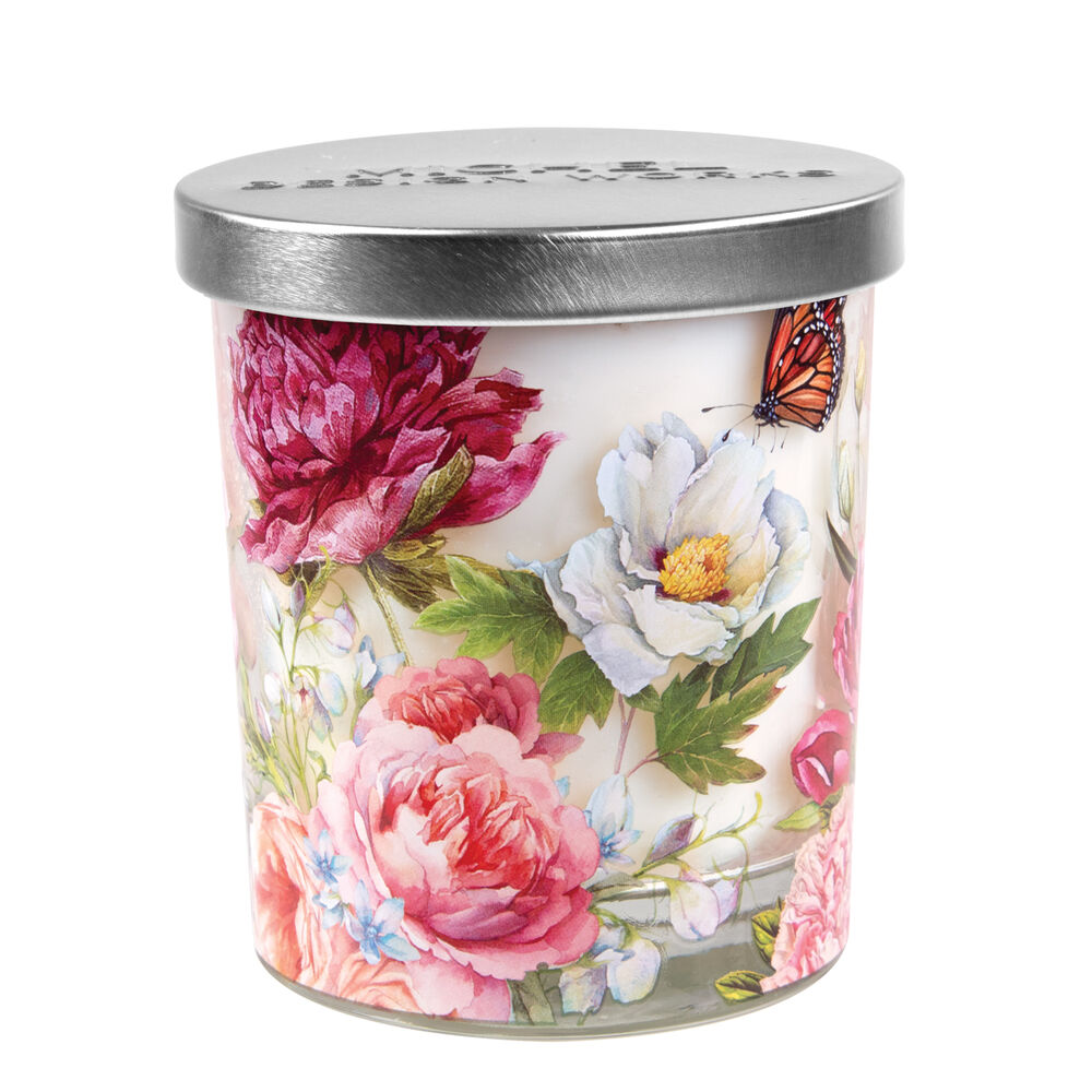 Michel Design Works Decorative Glass Candle 7.4oz - Blush Peony