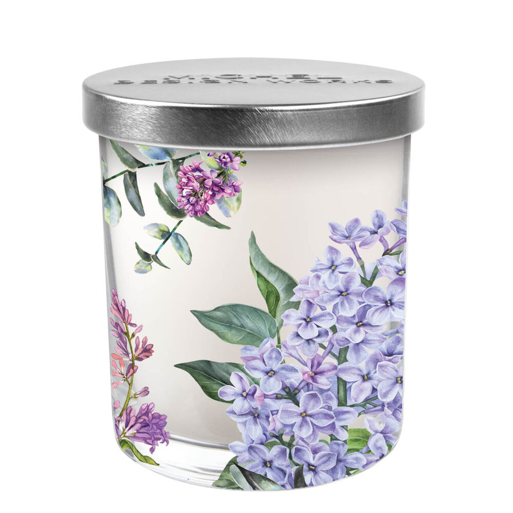 Michel Design Works Decorative Glass Candle 7.4oz - French Lilacs