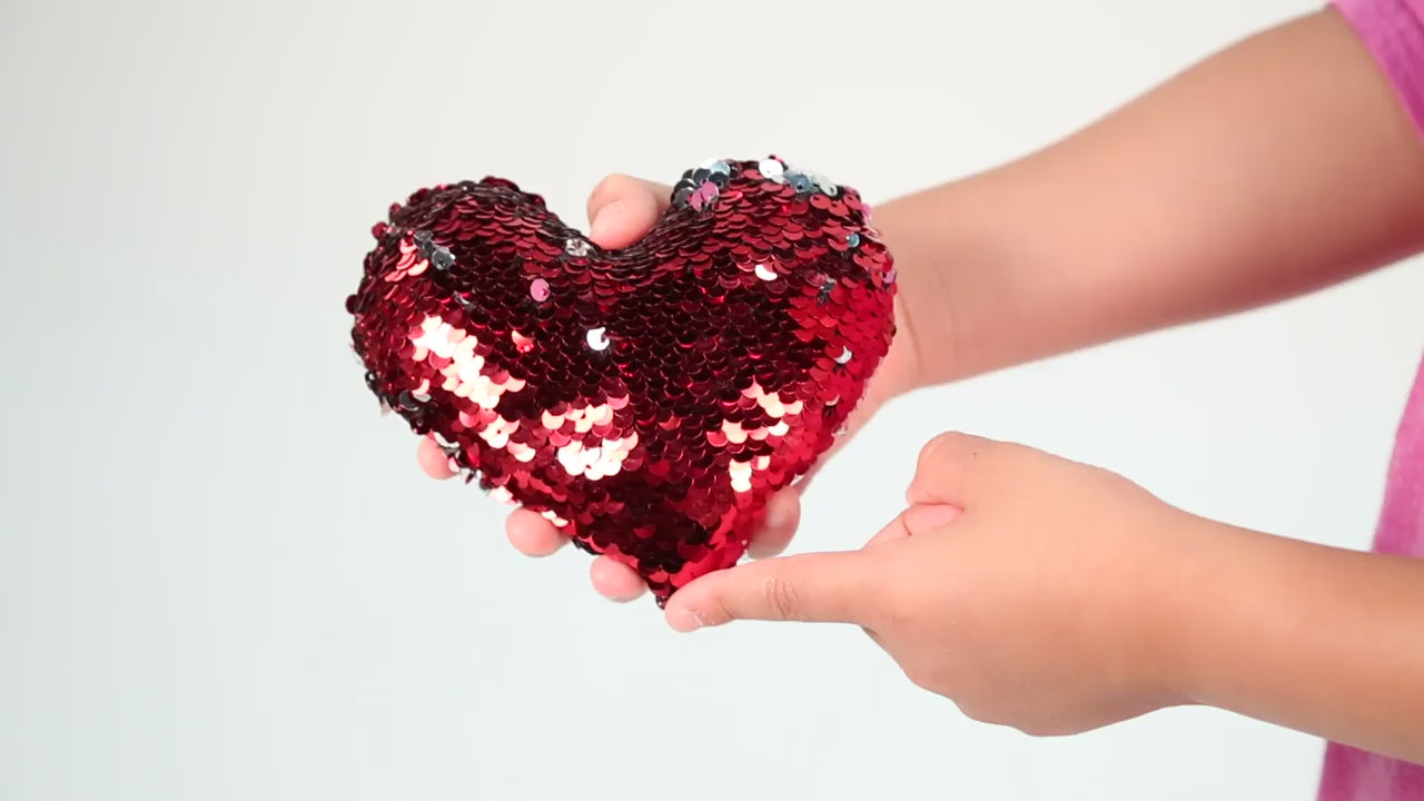 Reversible Sequin Heart Valentine's Day Plush