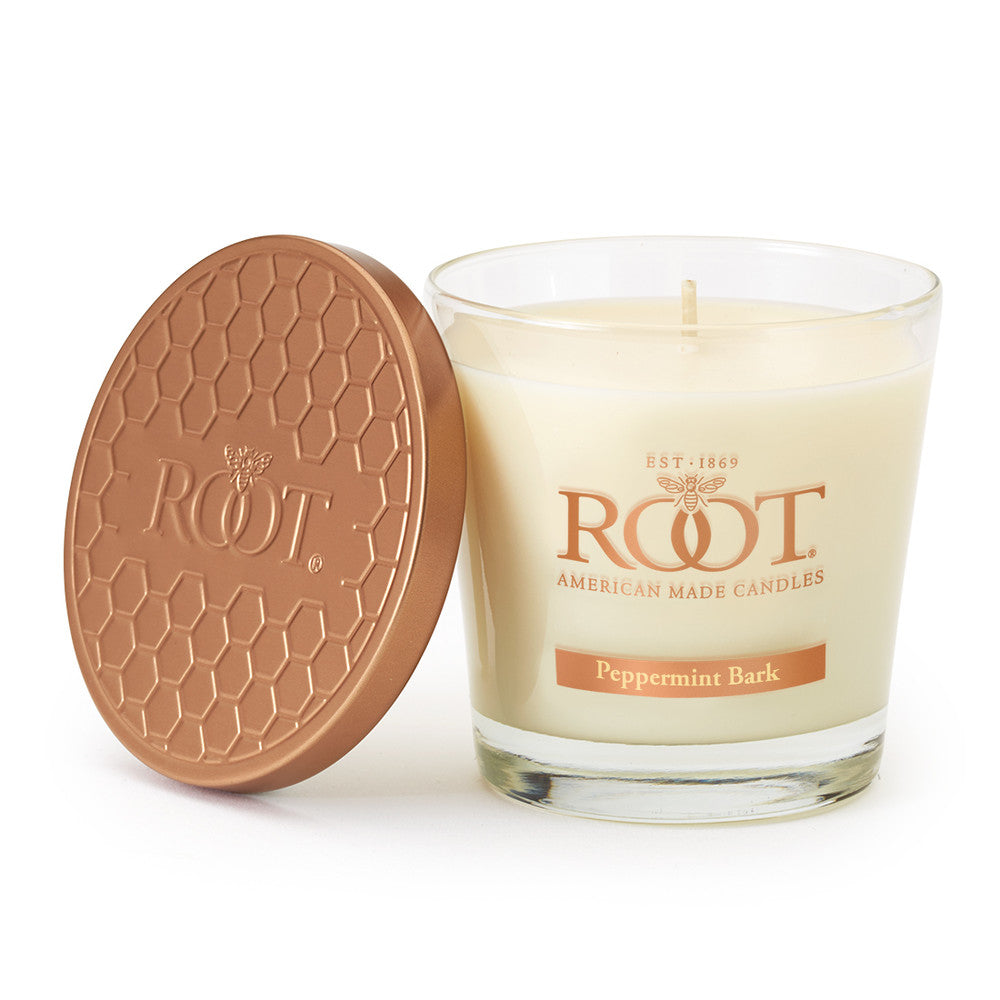 Root Candles Holiday Small Veriglass 6.3oz - Peppermint Bark