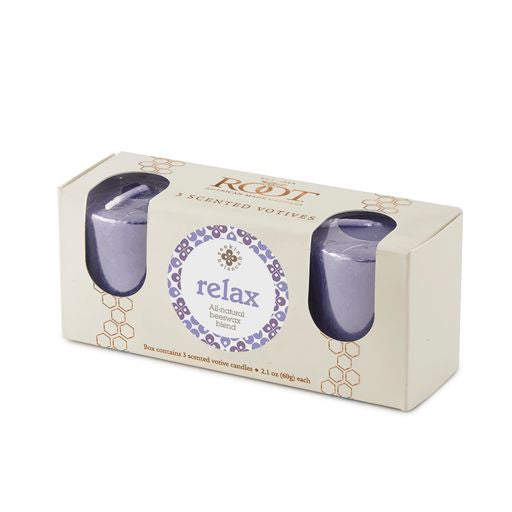 20 Hour Beeswax Blend Votive 3 Pack 2.1oz - Relax