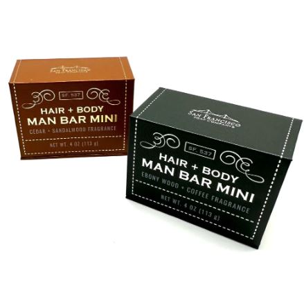 San Francisco Soap Company MAN BAR Mini Hair & Body Bar 4oz 113g