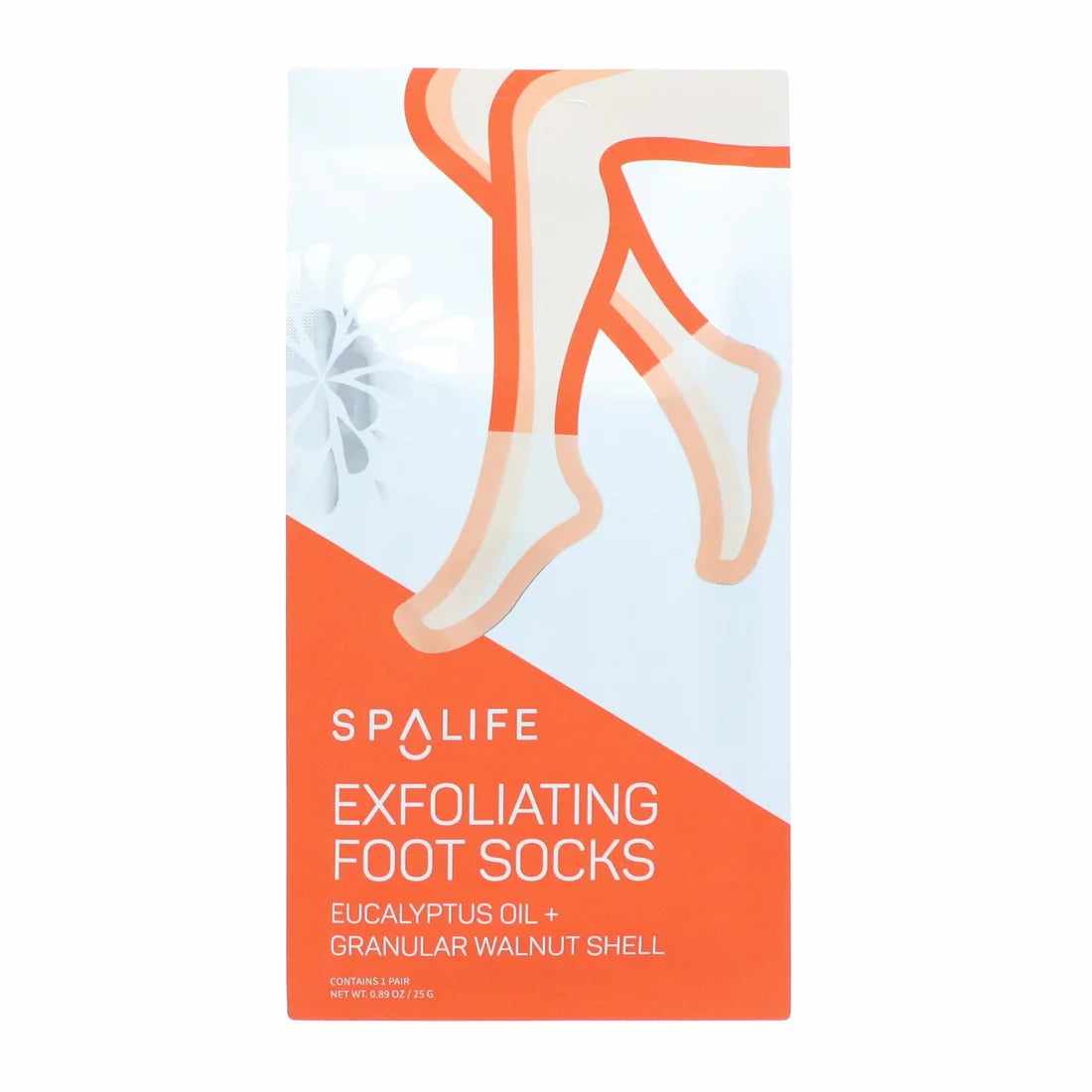 SpaLife Exfoliating Foot Socks - Eucalyptus Oil + Granular Walnut Shell