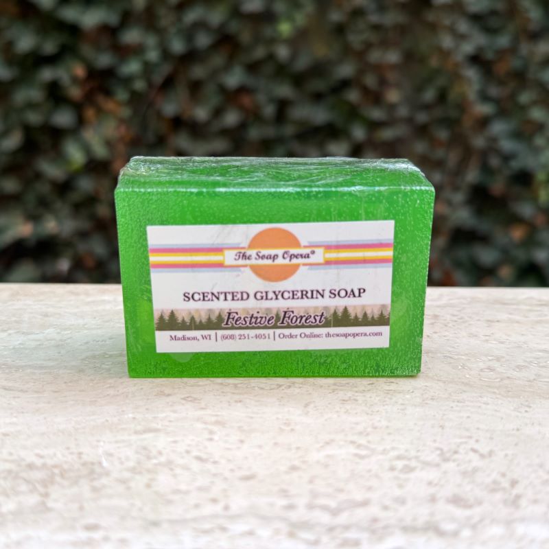 The Soap Opera Scented Glycerin Bar Soap 4.25oz 120g - Festive Forest