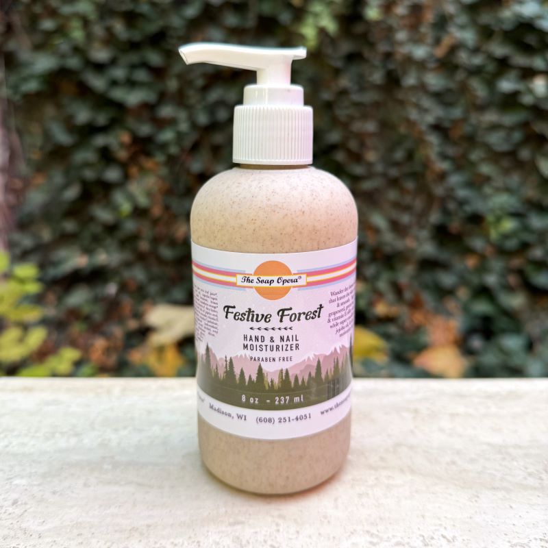 The Soap Opera Hand & Nail Lotion in Pump Bottle 8fl oz 237ml - Festive Forest