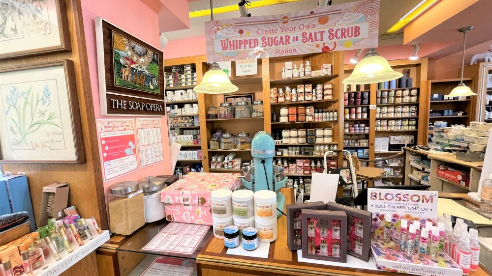 The Soap Opera Whipped Salt or Sugar Scrub Station Custom Body Moisturizer with Herbs and Essential Oils