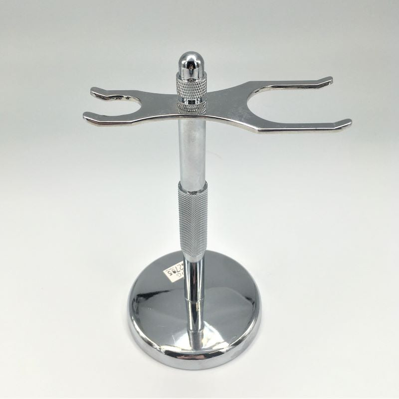 2 Prong Chrome Heavyweight Razor and Brush Stand