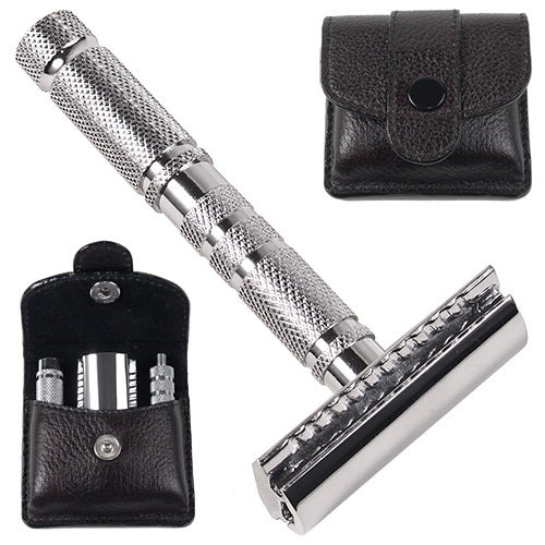 Parker A1R 4-Piece Travel Safety Razor in Leather Case
