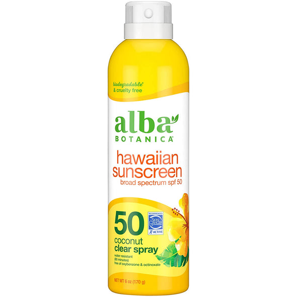 Alba Botanica Hawaiian Sunscreen Spray SPF 50 8oz 227g - Coconut