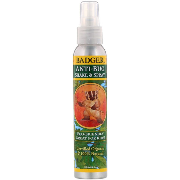 Good for skin, bad for the bug. The Badger Anti-Bug Shake & Spray is a totally organic & natural bug spray repellent. 