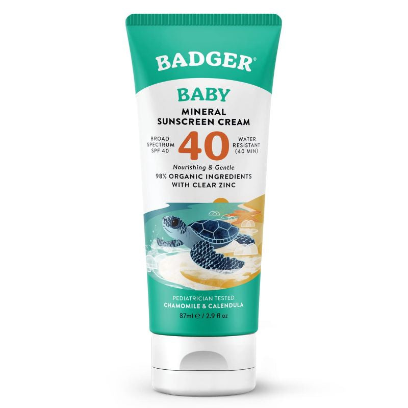 Badger Mineral Sunscreen Cream 2.9oz 87ml - SPF 40 Baby