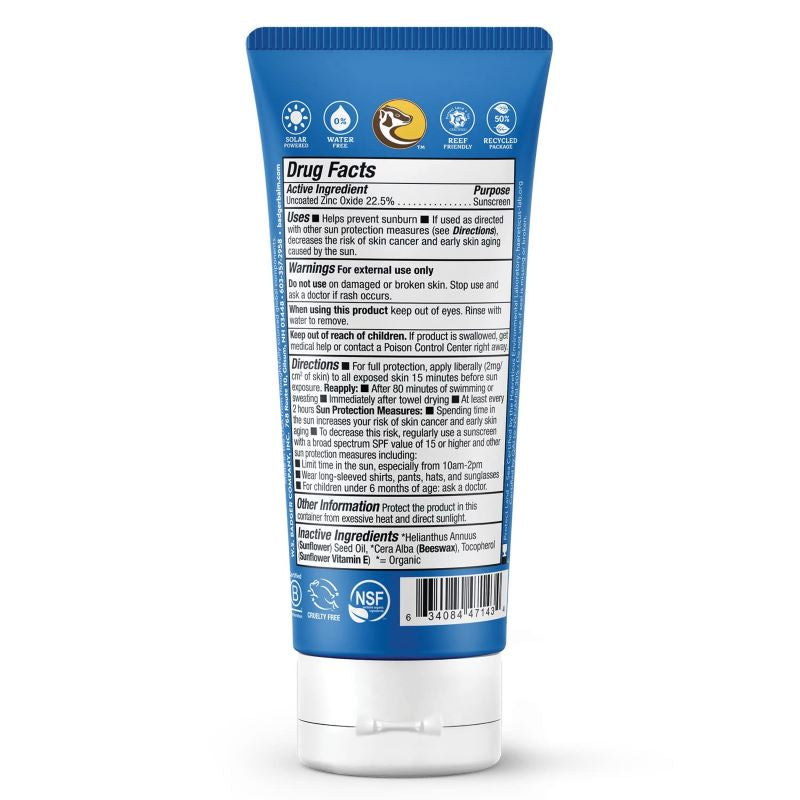 Badger Mineral Sunscreen Cream 2.9oz 87ml - SPF 40 Sport