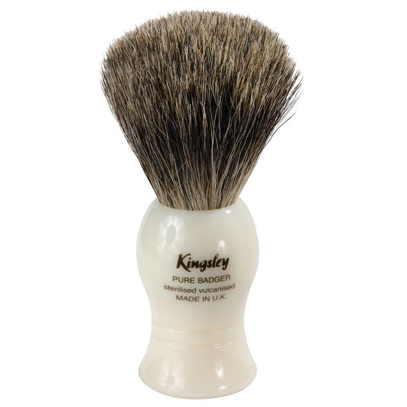 Kingsley Badger Hair Shaving Brushes - White