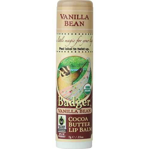 Badger Cocoa Butter Lip Balm .25oz 7g - Vanilla Bean