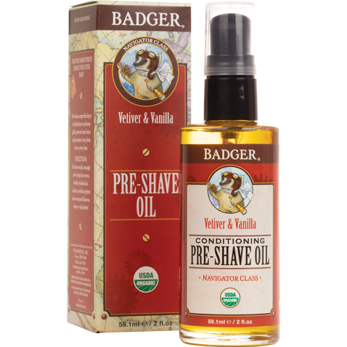 Badger Conditioning Pre-Shave Oil 2fl oz 59ml - Vetiver & Vanilla