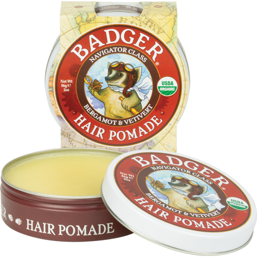 Badger Natural Hair Pomade 2oz 56g - Bergamot & Vetivert