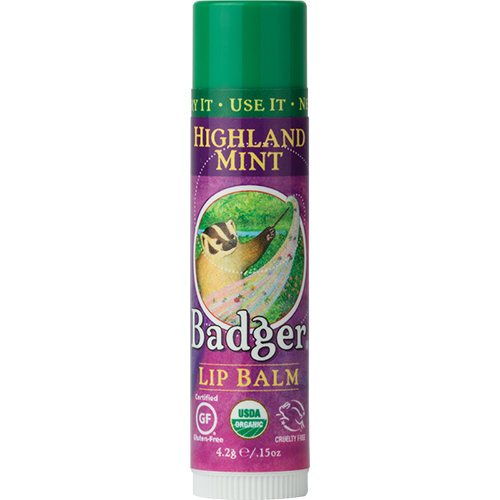 Badger Organic Lip Balm .15oz 4.2g - Highland Mint