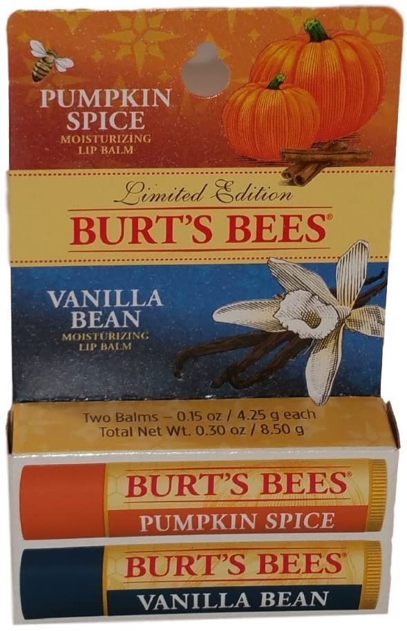 Burt's Bees Lip Balm Combo Pack 0.30oz 8.50g - Vanilla Bean & Pumpkin Spice
