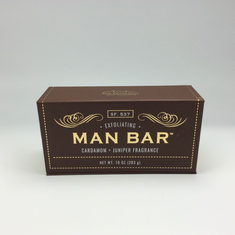 San Francisco Soap Company MAN BAR Exfoliating Soap 10oz - Cardamom & Juniper