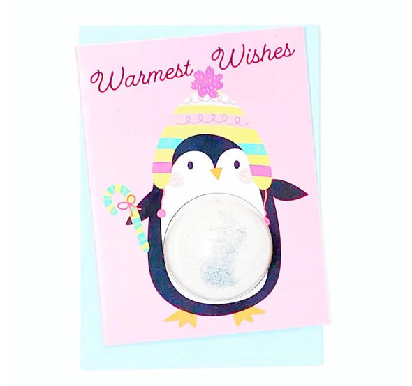 penguin warm wishes bath bomb greeting card holiday