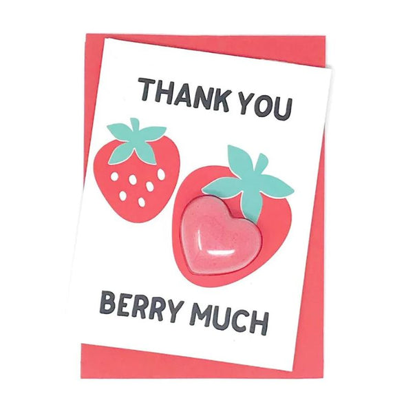 Feeling Smitten Bath Bomb Card - Thank You Berry Much