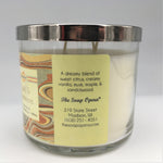 the soap opera soy wax natural candle aromatherapy long lasting gift gold and chasmere musk cozy mens womens