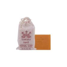 Greenwich Bay Herbal Bar Soap in Drawstring Cloth Sack 6.4oz 181g - Tomato Basil