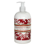 greenwich bay trading company body care moisturizing hand and body lotion holiday christmas festive winter peppermint frost red and white snowflake pump bottle