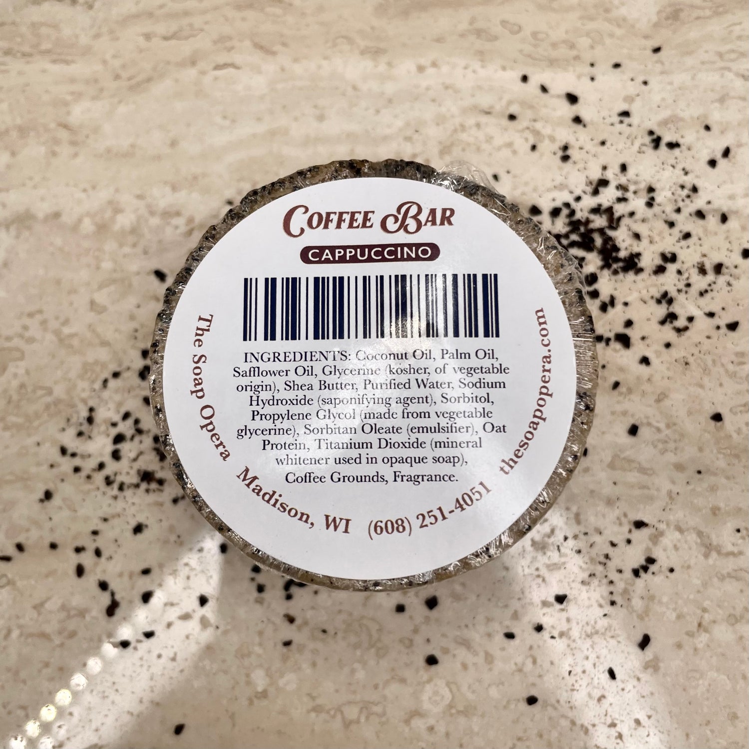 The Soap Opera Coffee Bar Soap 3oz 85g - Cappuccino, Mocha, Vanilla Latte